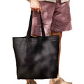Black - Side - Westford Mill Recycled Cotton Oversized Tote Bag
