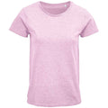 Pink - Front - SOLS Womens-Ladies Crusader Heather Organic T-Shirt