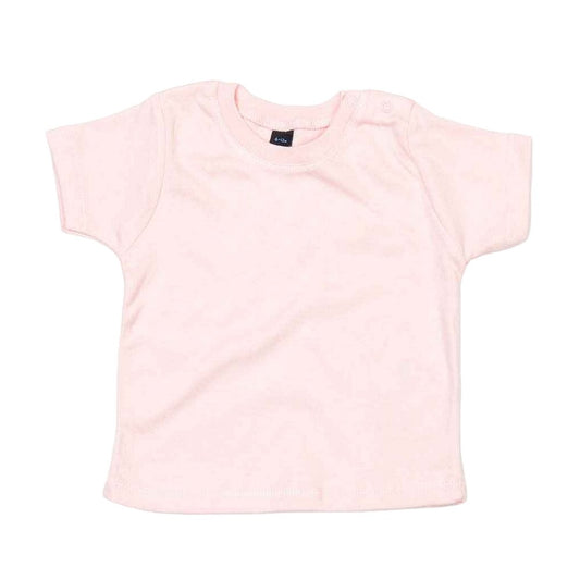 Powder Pink - Front - Babybugz Baby T-Shirt