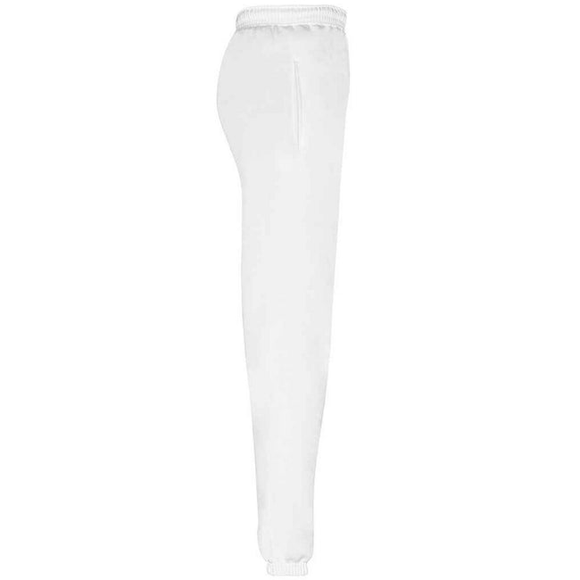 White - Back - Fruit of the Loom Mens Classic Elasticated Hem Jogging Bottoms