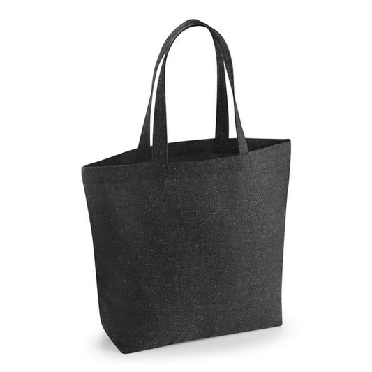 Black - Front - Westford Mill Revive Recycled Maxi Tote Bag