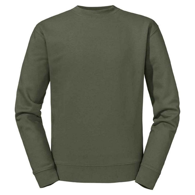 Olive Green - Front - Russell Mens Authentic Sweatshirt