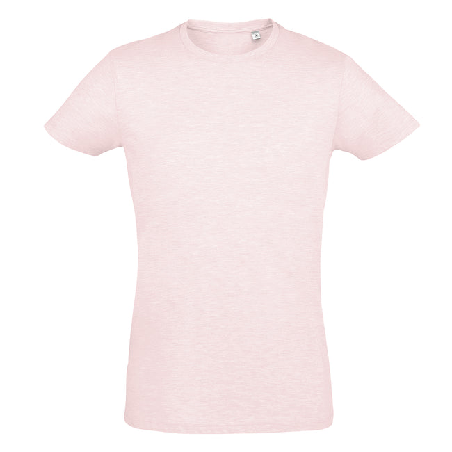Heather Pink - Front - SOLS Mens Regent Slim Fit Short Sleeve T-Shirt