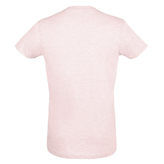 Heather Pink - Back - SOLS Mens Regent Slim Fit Short Sleeve T-Shirt