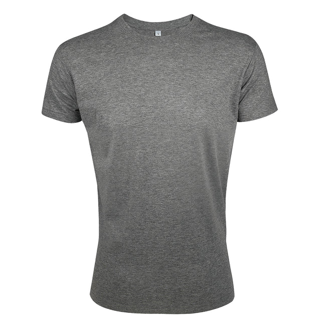 Grey Marl - Front - SOLS Mens Regent Slim Fit Short Sleeve T-Shirt