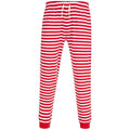 Red-White - Front - SF Unisex Adult Stripe Cuffed Lounge Pants