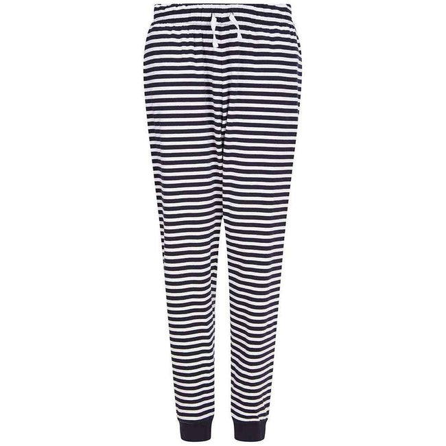 Navy-White - Side - SF Unisex Adult Stars Cuffed Lounge Pants