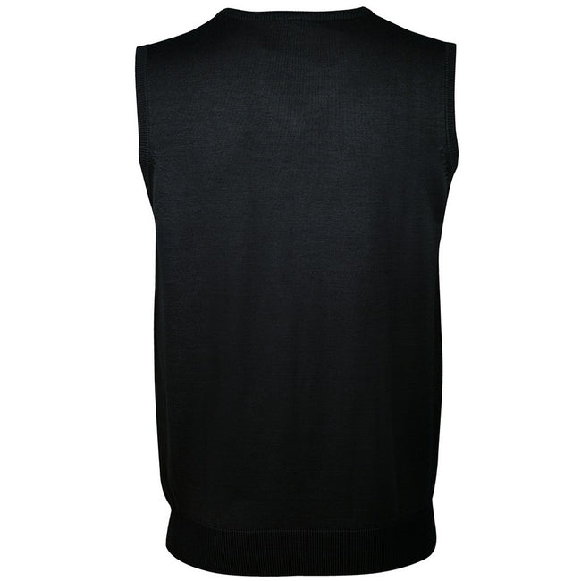Black - Back - SOLS Unisex Gentlemen Sleeveless V Neck Sweater Vest