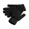 Black - Front - Beechfield Cosy Cuffed Marl Ribbed Winter Gloves