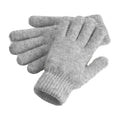 Grey - Front - Beechfield Cosy Cuffed Marl Ribbed Winter Gloves