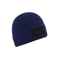 Oxford Navy-Black - Front - Beechfield Fashion Woven Patch Beanie