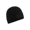 Black - Front - Beechfield Fashion Woven Patch Beanie