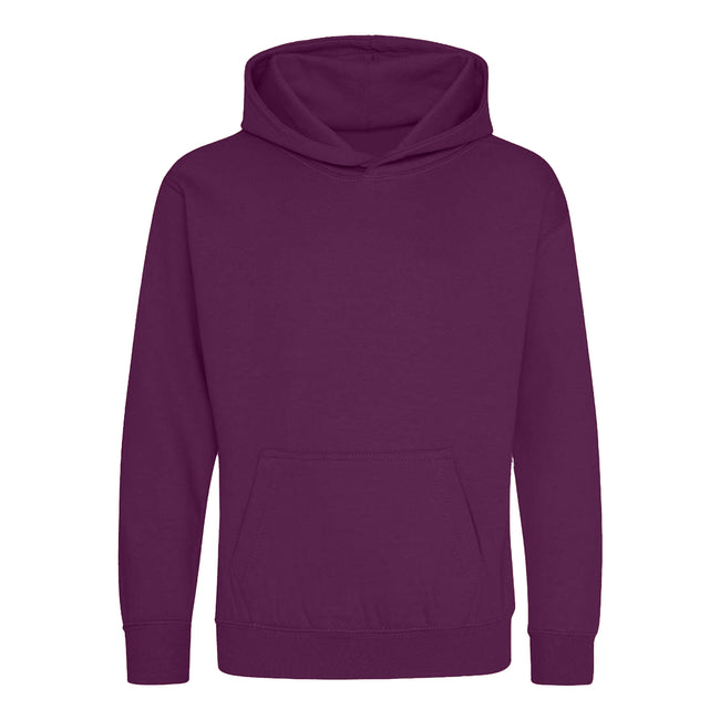 Plum - Front - Awdis Childrens-Kids Hoodie