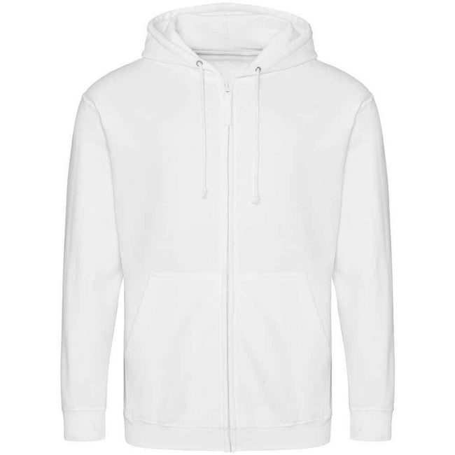 Arctic White - Front - Awdis Mens Full Zip Hoodie