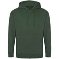 Bottle Green - Front - Awdis Mens Full Zip Hoodie