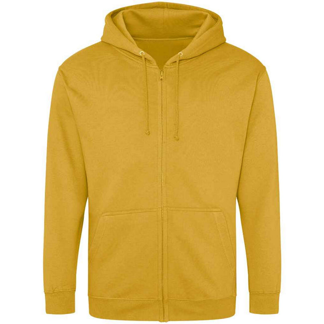 Mustard - Front - Awdis Mens Full Zip Hoodie