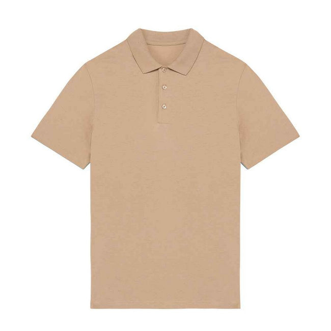 Wet Sand - Front - Native Spirit Mens Jersey Polo Shirt