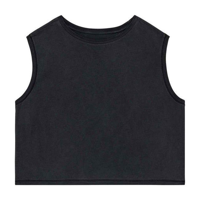 Cool Grey - Front - Native Spirit Womens-Ladies Faded Cropped Tank Top