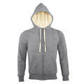 Grey Marl - Front - SOLS Sherpa Unisex Zip-Up Hooded Sweatshirt - Hoodie