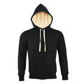 Black - Front - SOLS Sherpa Unisex Zip-Up Hooded Sweatshirt - Hoodie