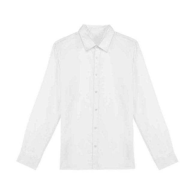 White - Front - Native Spirit Mens Washed Long-Sleeved Shirt