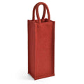 Red - Front - Brand Lab Jute Bottle Bag