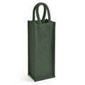 Forest Green - Front - Brand Lab Jute Bottle Bag