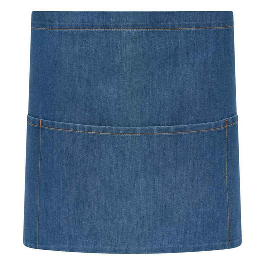 Blue Denim - Front - Brand Lab Unisex Adult Denim Short Apron