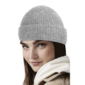 Grey - Back - Beechfield Cosy Ribbed Marl Beanie