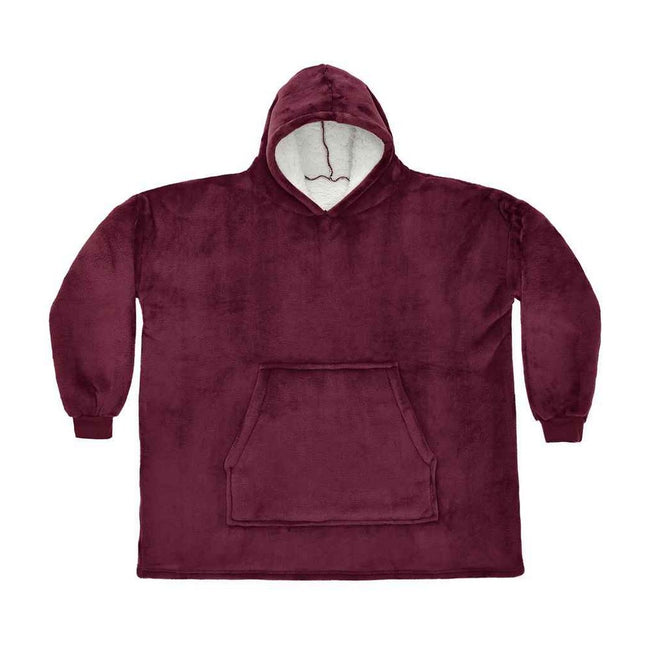 Burgundy - Front - Brand Lab Unisex Adult Sherpa Fleece Hoodie