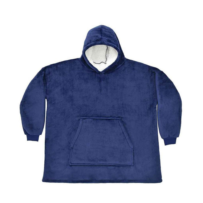 Navy - Front - Brand Lab Unisex Adult Sherpa Fleece Hoodie