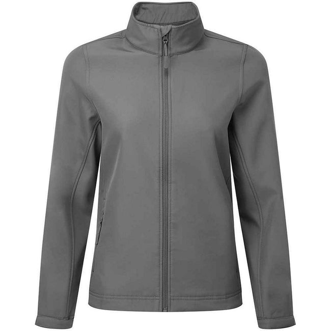 Dark Grey - Front - Premier Womens-Ladies Windchecker Soft Shell Jacket