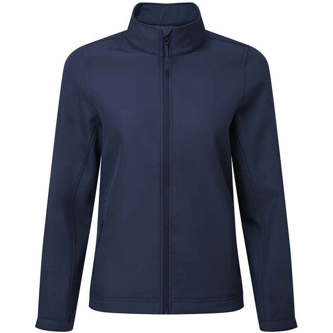 Navy - Front - Premier Womens-Ladies Windchecker Soft Shell Jacket