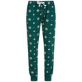 Bottle Green-White - Front - SF Minni Childrens-Kids Snowflake Lounge Pants