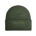 Olive Green - Front - Beechfield Unisex Adult Patch Beanie