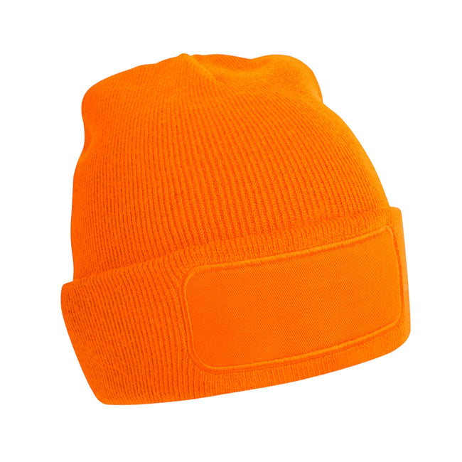 Orange - Back - Beechfield Unisex Adult Patch Beanie