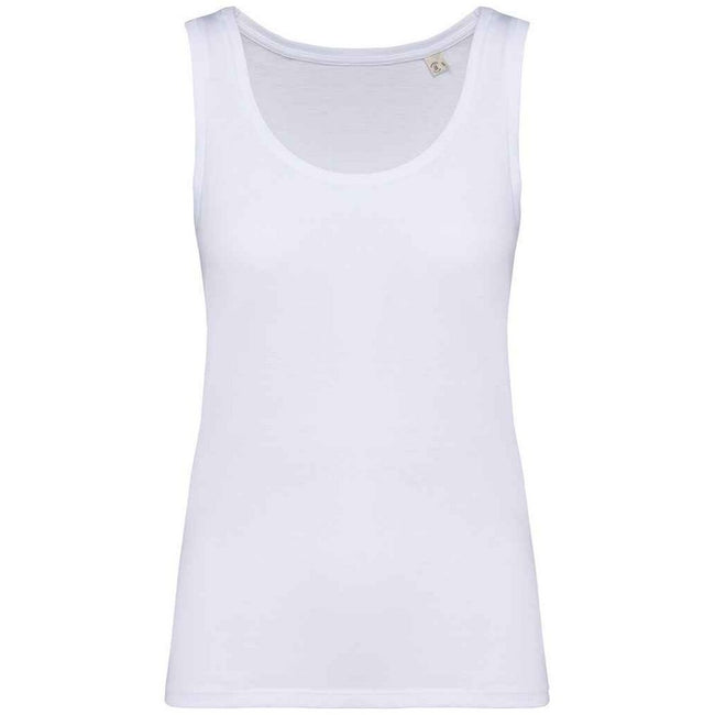 White - Front - Native Spirit Womens-Ladies Tank Top