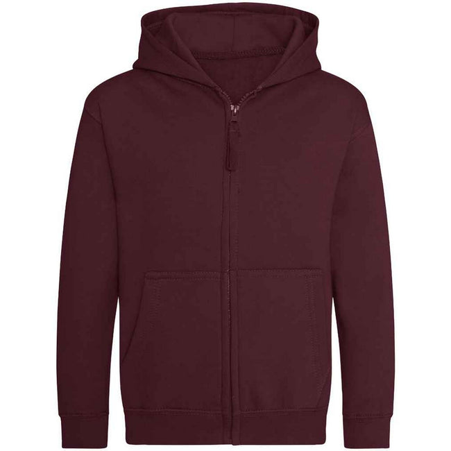 Burgundy - Back - AWDis Cool Childrens-Kids Zoodie Full Zip Hoodie
