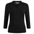 Black - Front - Kustom Kit Womens-Ladies Mandarin Collar 3-4 Sleeve Top