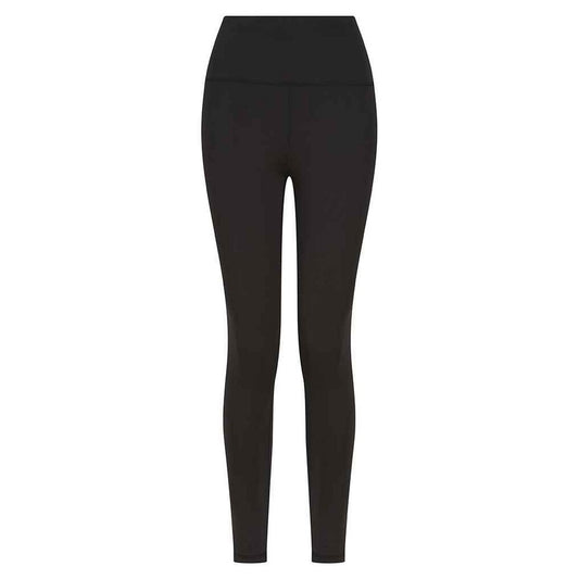 Black - Front - Finden & Hales Womens-Ladies Team Leggings