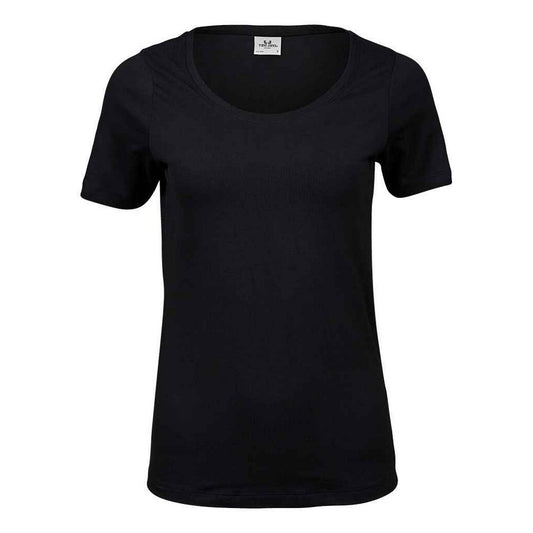 Black - Front - Tee Jays Womens-Ladies Stretch T-Shirt
