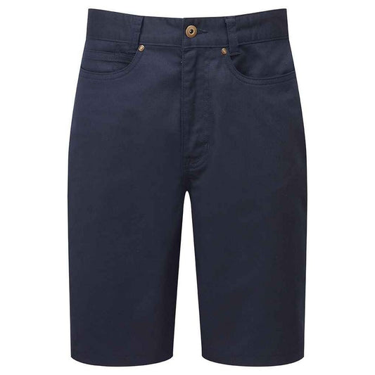 Navy - Front - Premier Mens Performance Chino Casual Shorts