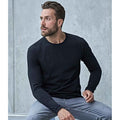 Black - Back - Tee Jays Mens Slim Long-Sleeved T-Shirt