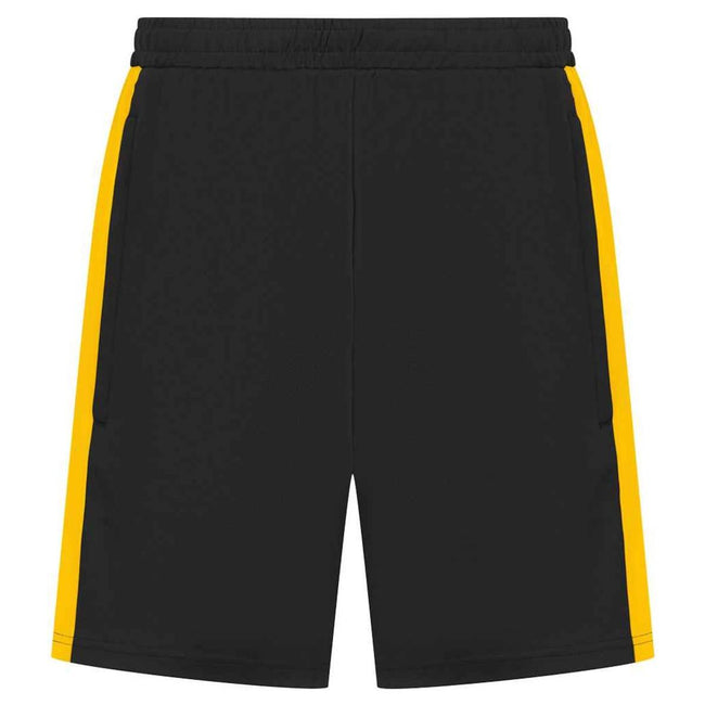 Black-Gold - Front - Finden & Hales Mens Knitted Shorts