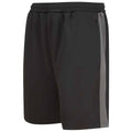 Black-Gunmetal Grey - Side - Finden & Hales Mens Knitted Shorts