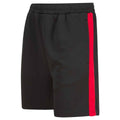 Black-Red - Side - Finden & Hales Mens Knitted Shorts