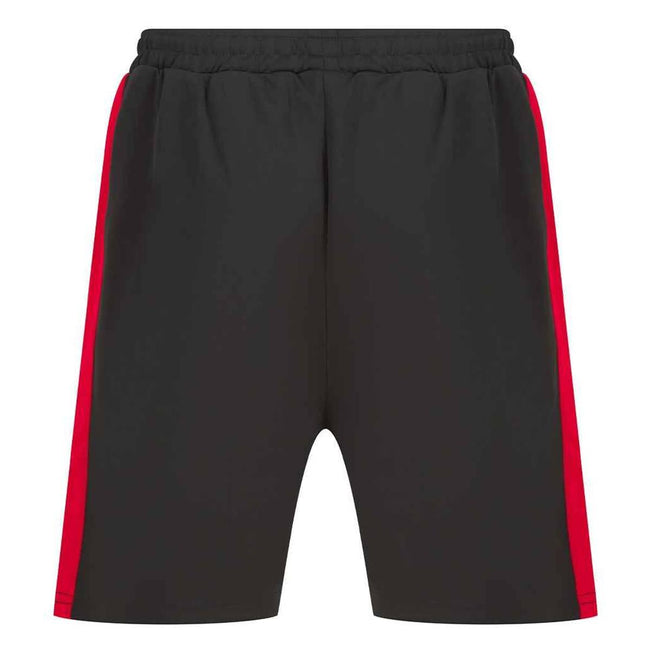 Black-Red - Lifestyle - Finden & Hales Mens Knitted Shorts