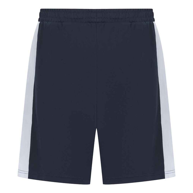 Navy-White - Back - Finden & Hales Mens Knitted Shorts