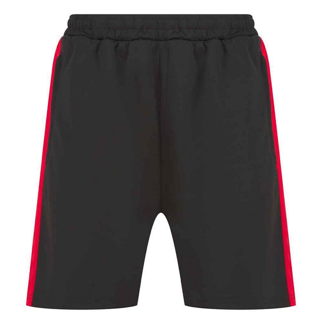 Black-Red - Front - Finden & Hales Mens Knitted Shorts
