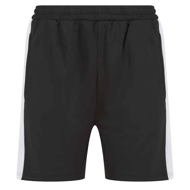 Black-White - Front - Finden & Hales Mens Knitted Shorts